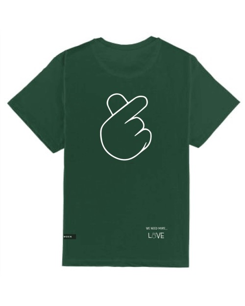 T-shirt WE NEED MORE LOVE GREEN | by Klawden